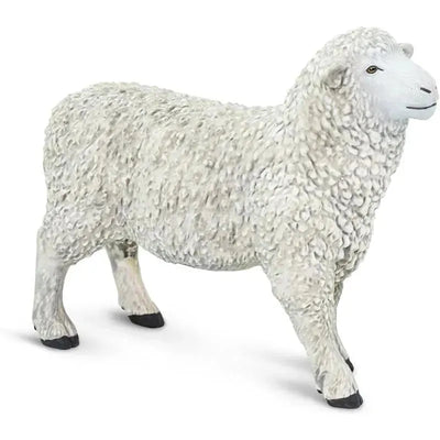 Lifelike 3.25-inch sheep figurine by Safari Ltd., featuring detailed textured wool and realistic facial features.