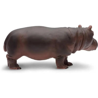 Wild Safari Wildlife Hippopotamus figurine in a side view, showcasing its rounded body and detailed texture.