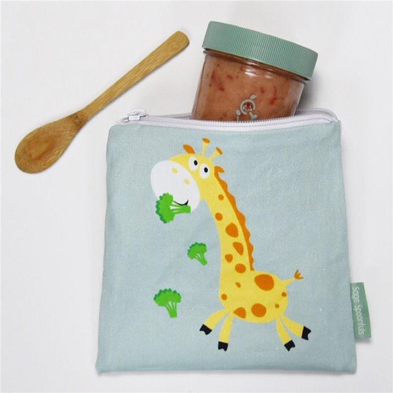 Sage Spoonfuls Reusable Sandwich and Snack Bag Snackie and Munchie Set, Giraffe Image 3