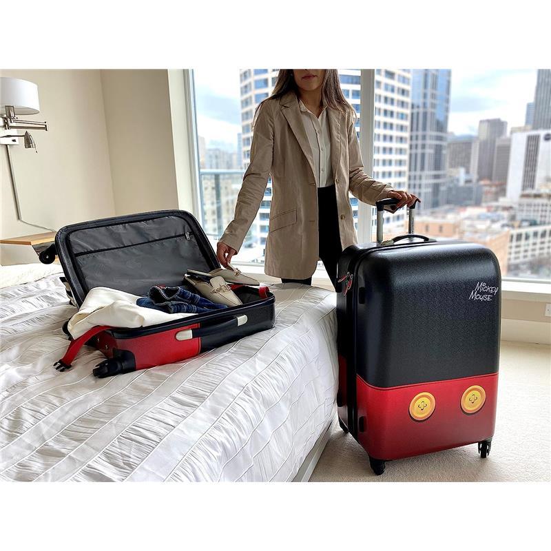 Samsonite - Disney Hardside Luggage with Spinner Wheels, Black/Red/Mic