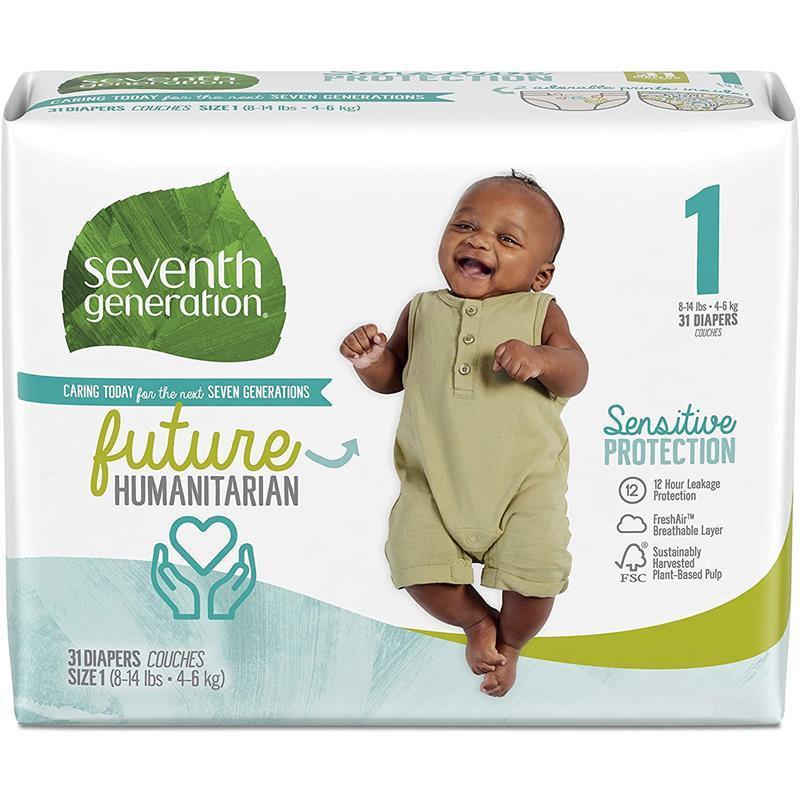 Seventh Generation Baby Diapers, Sensitive Protection, Size 1 Image 1