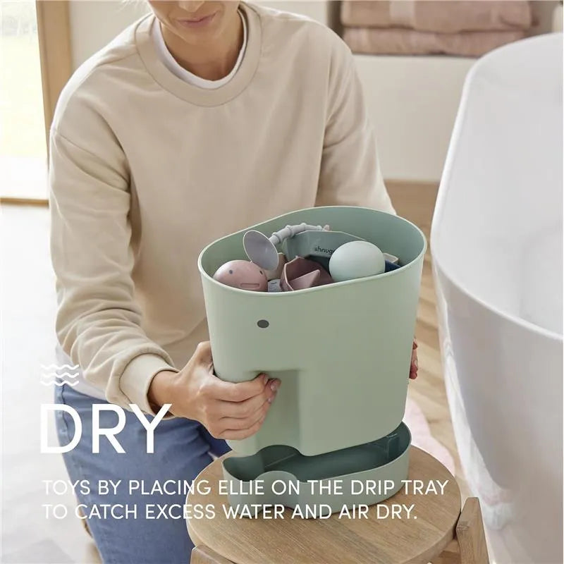 Shnuggle - Ellie Bath Toy Storage Scoop, Eucalyptus Green Image 4