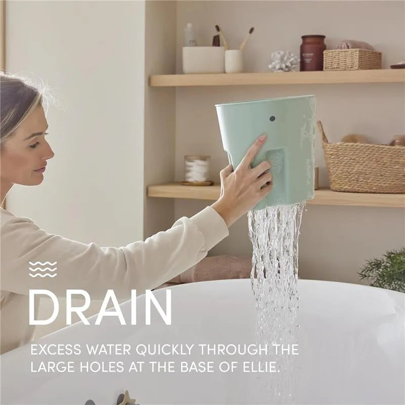 Shnuggle - Ellie Bath Toy Storage Scoop, Eucalyptus Green Image 5