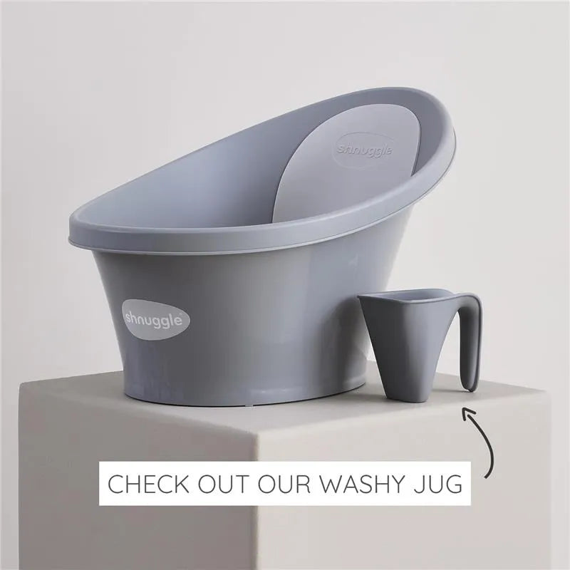 Shnuggle - Newborn Baby Bath With Plug, Pebble Grey Image 2