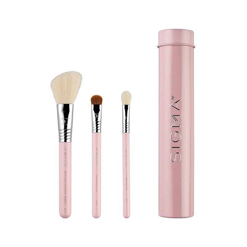 Sigma Travel Essential Makeup Brushes Kit in Pink,3pc Image 1