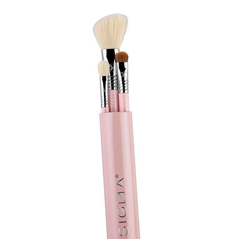 Sigma Travel Essential Makeup Brushes Kit in Pink,3pc Image 3