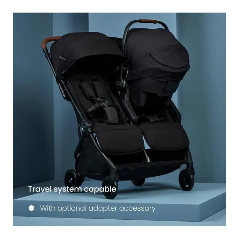 Silver Cross - Jet Lightweight Double Stroller, Black Image 2