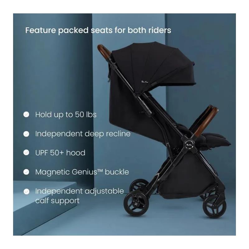 Silver Cross - Jet Lightweight Double Stroller, Black Image 3