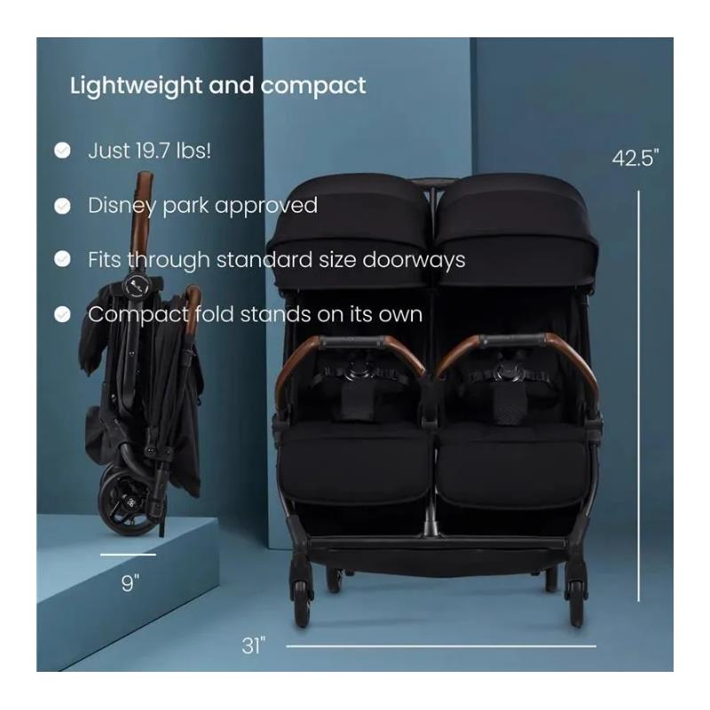 Silver Cross - Jet Lightweight Double Stroller, Black Image 7