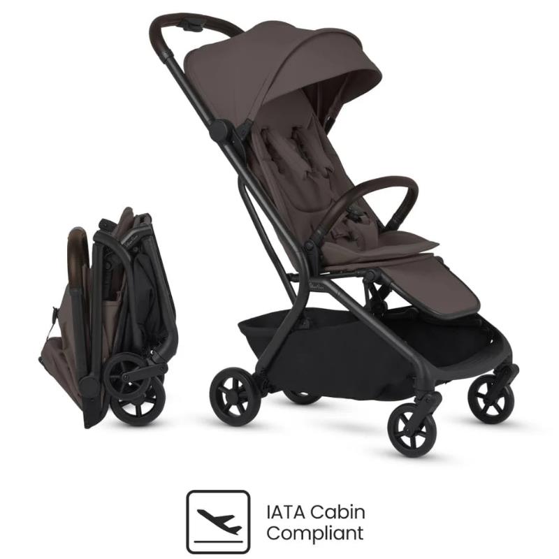Silver Cross Nia Compact Stroller & Folding Bassinet Bundle, Chocolate Image 15