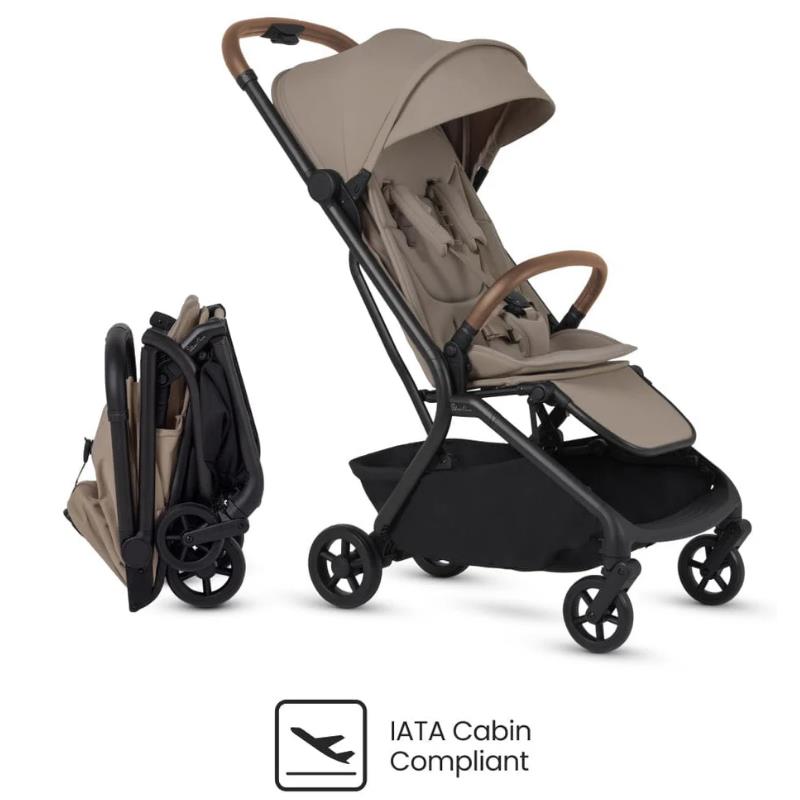 Silver Cross Nia Compact Travel Stroller & Bassinet Bundle, Champagne Image 2