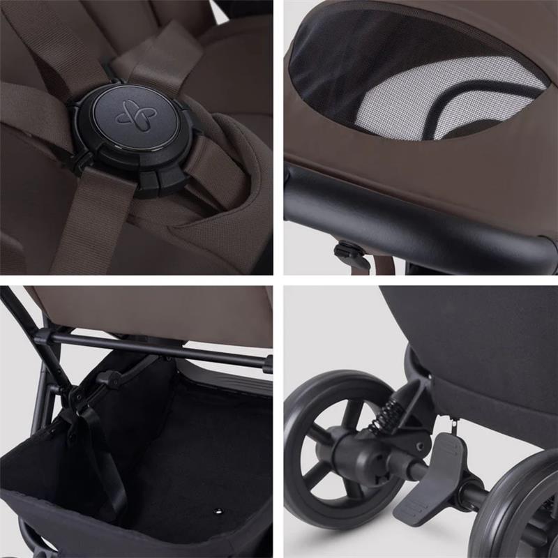 Silver Cross Nia Compact Travel Stroller & Bassinet Bundle, Chocolate Image 5
