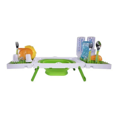 SinkBoss Portable Drying Rack, GreenWhite Image 1