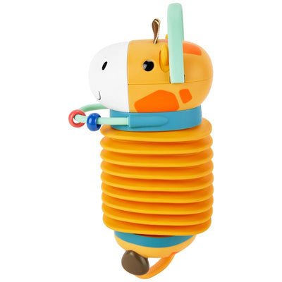 Accordion musical toy shaped like a giraffe, featuring bright colors and a playful design for interactive play.