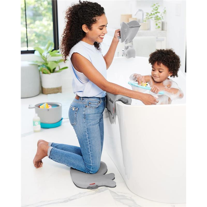 Skip Hop - Baby Bath Tub, 3-Stage Smart Sling Tub, Moby, White & Moby Baby Bath Essential Set, Grey  Image 6