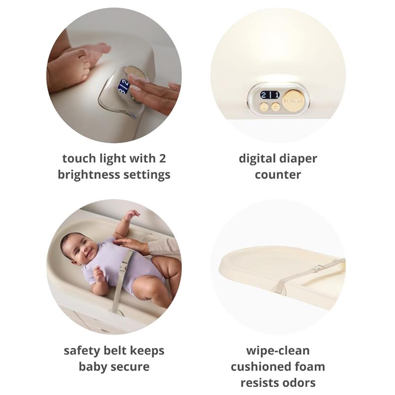 Skip Hop Baby Changing Pad Nursery Style Light-Up & Diaper Change, Oat Image 2