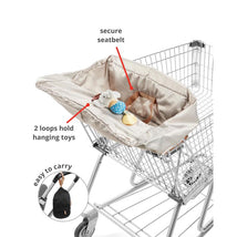 Skip Hop Baby Shopping Cart Cover & Baby High Chair Cover 2-in-1 with Secure Seatbelt, Oat Image 2