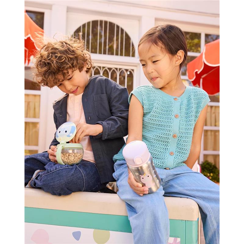 Skip Hop Baby Snack Container Mealtime Snack Cup, Besties Squad Elephant Image 4