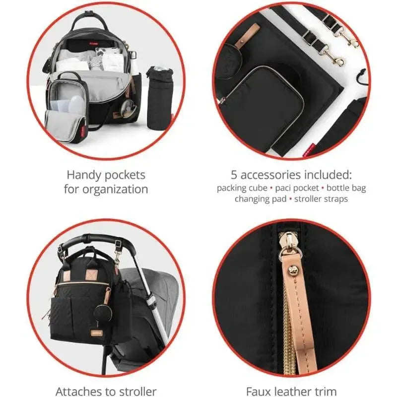 Skip Hop Suite Diaper Bag Backpack Set, Black - Main Image