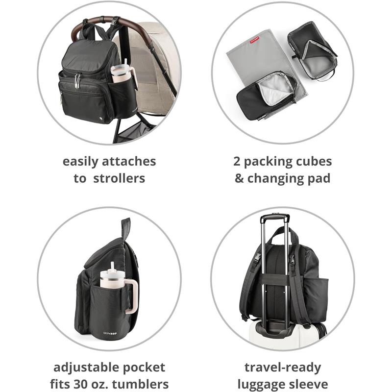 Skip Hop Diaper Bag Backpack with Portable Changing Pad, Forma Next Oat Image 5
