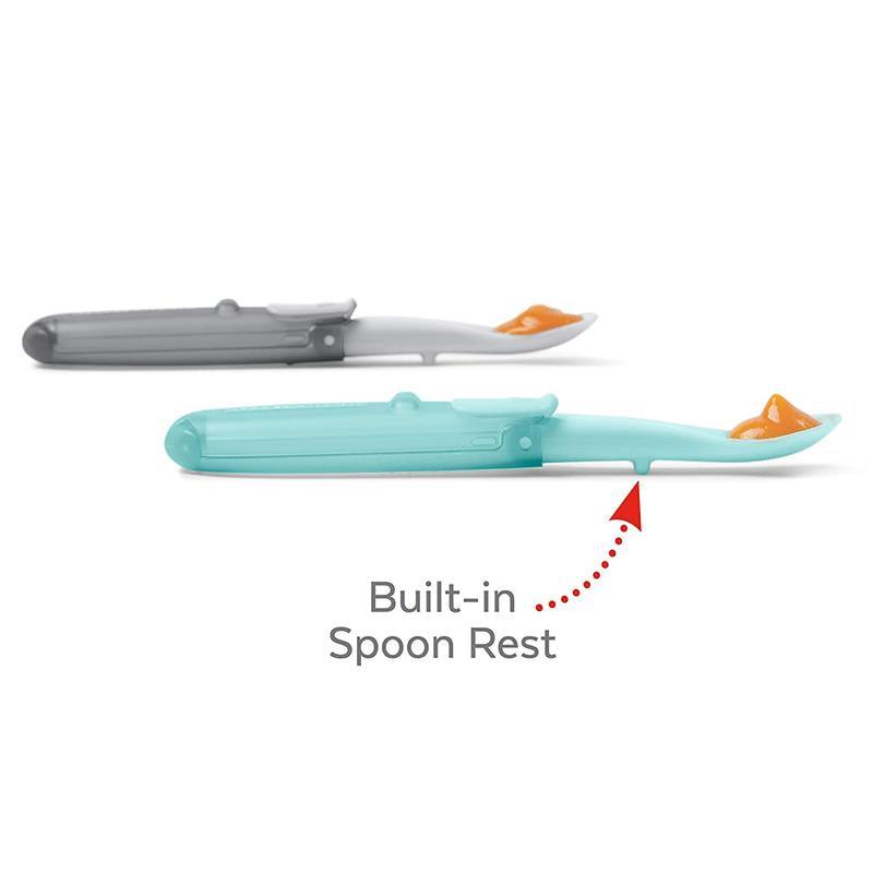 Skip Hop Easy-Fold Travel Spoons, Grey & Soft Teal Image 4