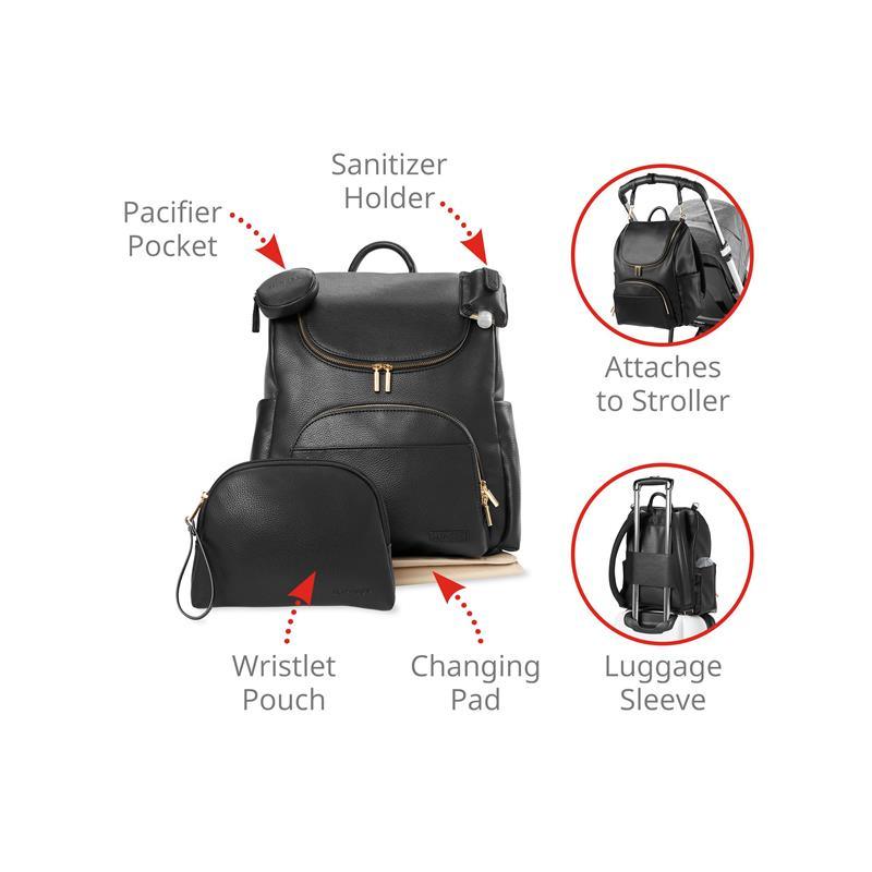 Skip Hop - Evermore 6-In-1 Diaper Backpack Set, Black Image 11