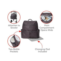 Skip Hop - Flatiron Backpack- Raisin Faux Leather Image 2