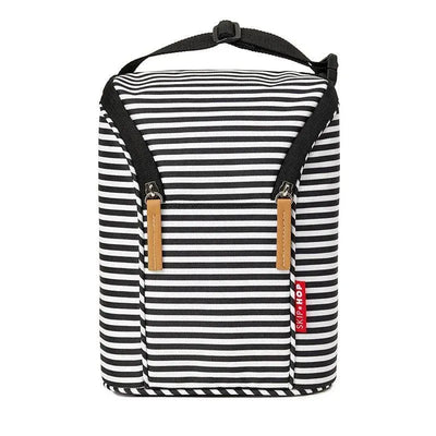 Skip Hop - Grab & Go Double Bottle Bag, Black/White Stripe Image 1