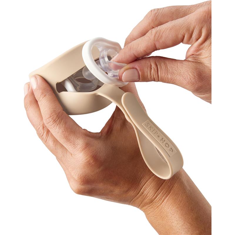 Skip Hop - Grab & Go Silicone Pacifier Holder, Oat Image 3