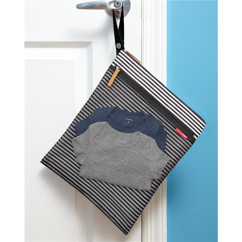 Skip Hop Grab & Go Wet/Dry Bag, Black & White Stripe Image 4