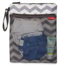 Skip Hop - Grab & Go Wet/Dry Bag, White/Grey Stripes (Chevron) Image 2