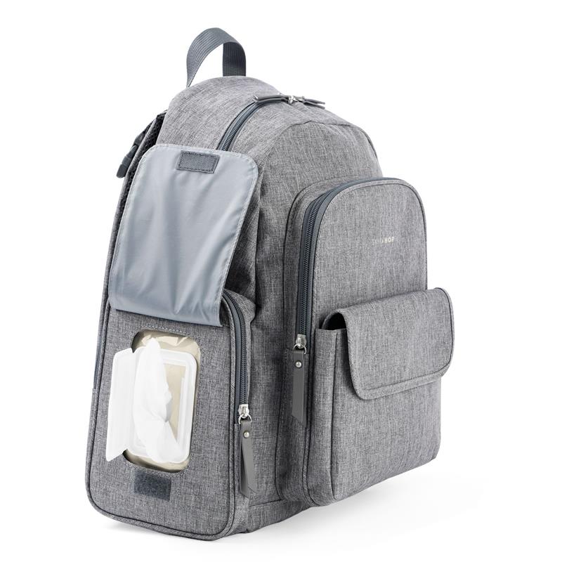 Skip Hop Luna Diaper Bag Backpack with Portable Changing Pad, Heather Grey Image 5