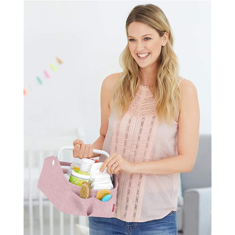 Skip Hop Nursery Style Light Up Diaper Caddy Organizer - Pink Heather Image 10