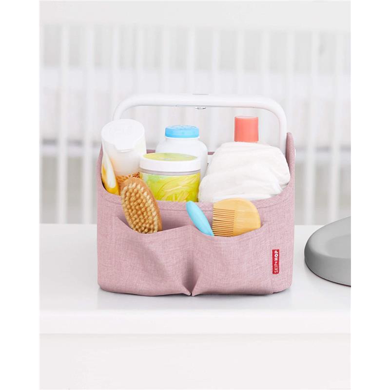 Skip Hop Nursery Style Light Up Diaper Caddy Organizer - Pink Heather Image 6