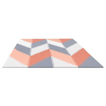 Skip Hop Playspot Geo Foam Floor Tile Mat, Grey/Peach Image 1