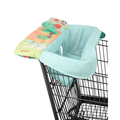 Farmstand Shopping Cart Cover by Skip Hop, featuring vibrant fruit and vegetable designs, with a textured soft fabric interior.