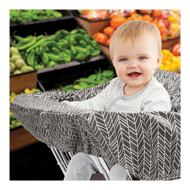 Skip Hop Take Cover Shopping Cart Cover, Grey Feather Image 5
