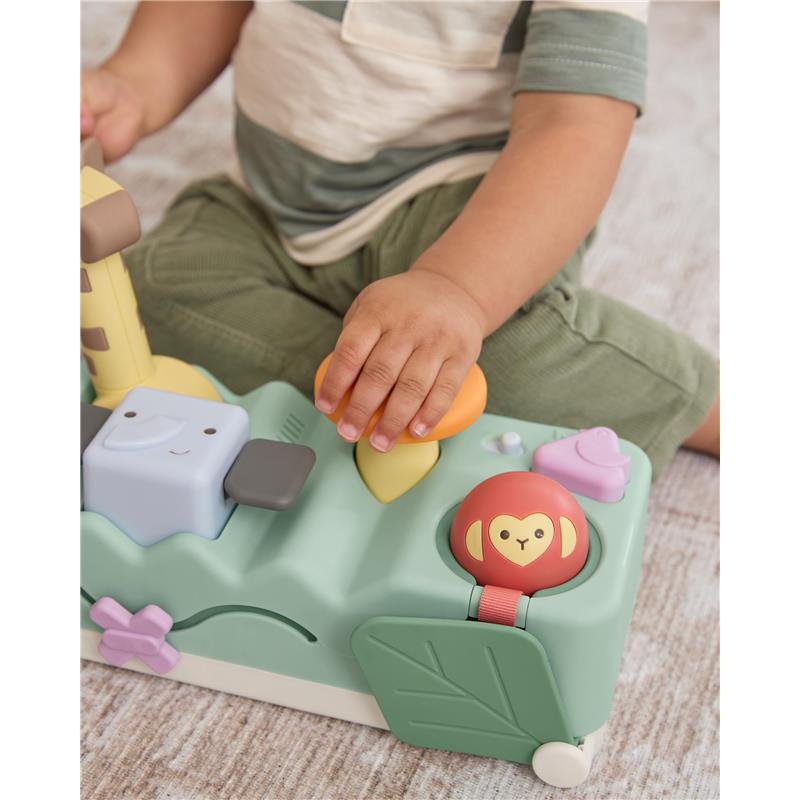Skip Hop Tummy Time & Seated Play Cause & Effect Developmental Musical Baby Toy with 12 Animal Sounds, Lights, Music and 6 Activities, Geometric Wo Image 5