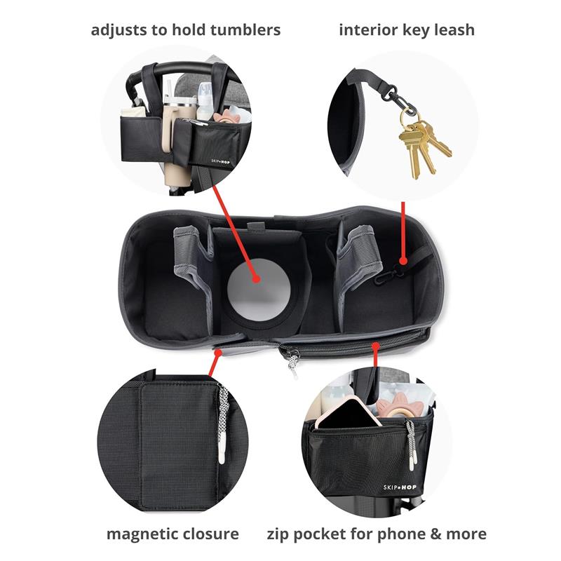Skip Hop Ultimate Stroller Organizer Universal Fit, Oat Image 6
