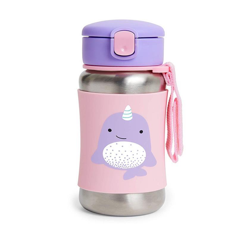 Skip Hop - Zoo Stainless Steel Straw Bottle, Narwhal Image 1