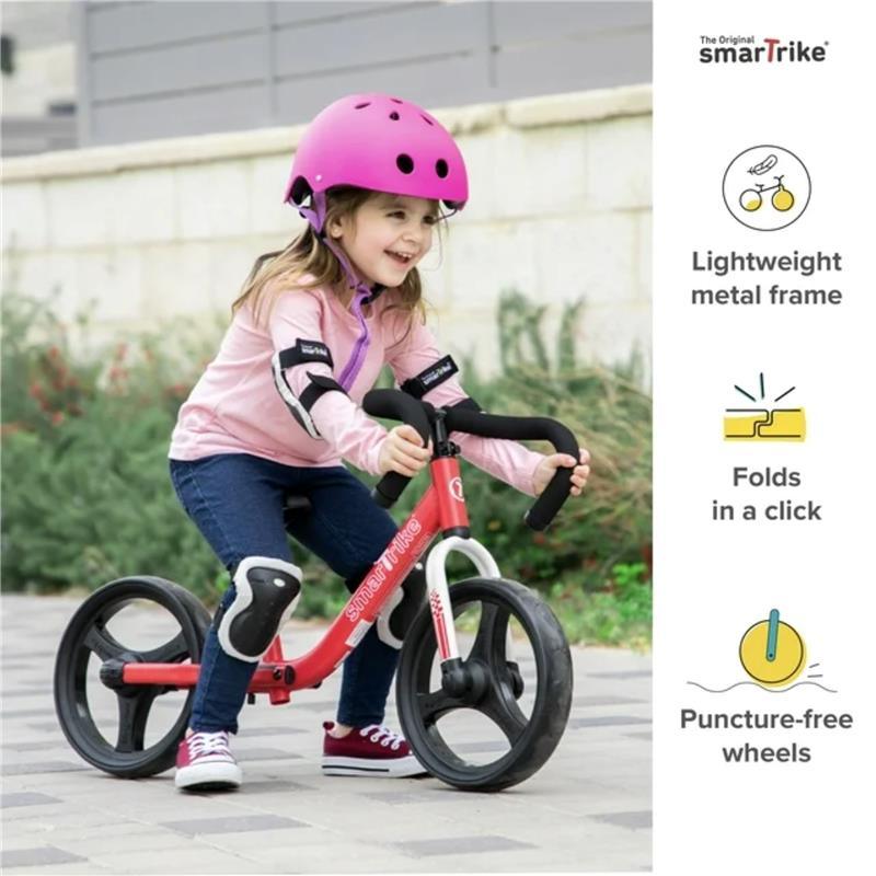 SmarTrike - Folding Balance Bike with Safety Gear, Red Image 3