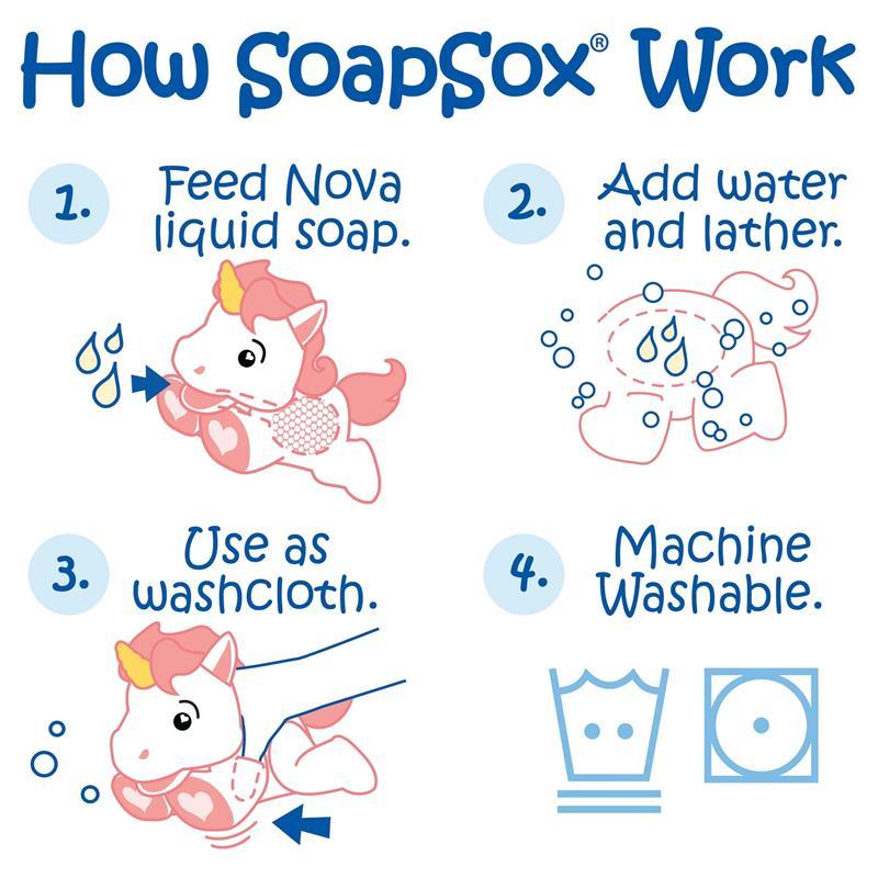 Soap Sox Toy Sponge Nova The Unicorn Image 3
