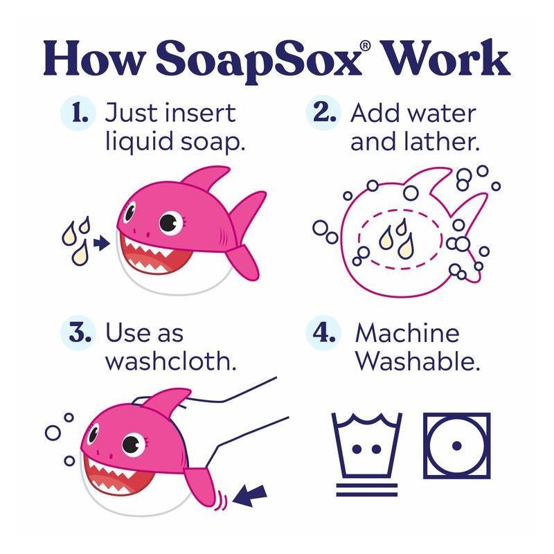 Soapsox Mommy Shark - Bath toy - Bath Scrub Image 3