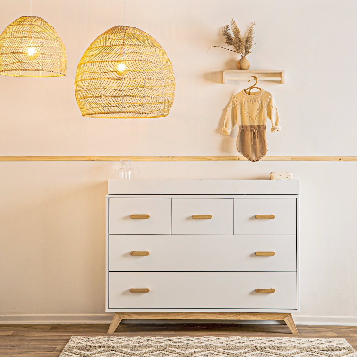 nursery dresser white BERRY NEST for Bedroom, 6 Drawer Dressers with Solid Wood Legs, Baby Dresser for Kids, Storage for Clothes and Baby Essentials : Home & Kitchen tip kit for added stability Hampshire 64" White Extra Wide