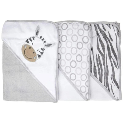 Spasilk - 3 Hooded Towel Set, Grey Zebra Image 1