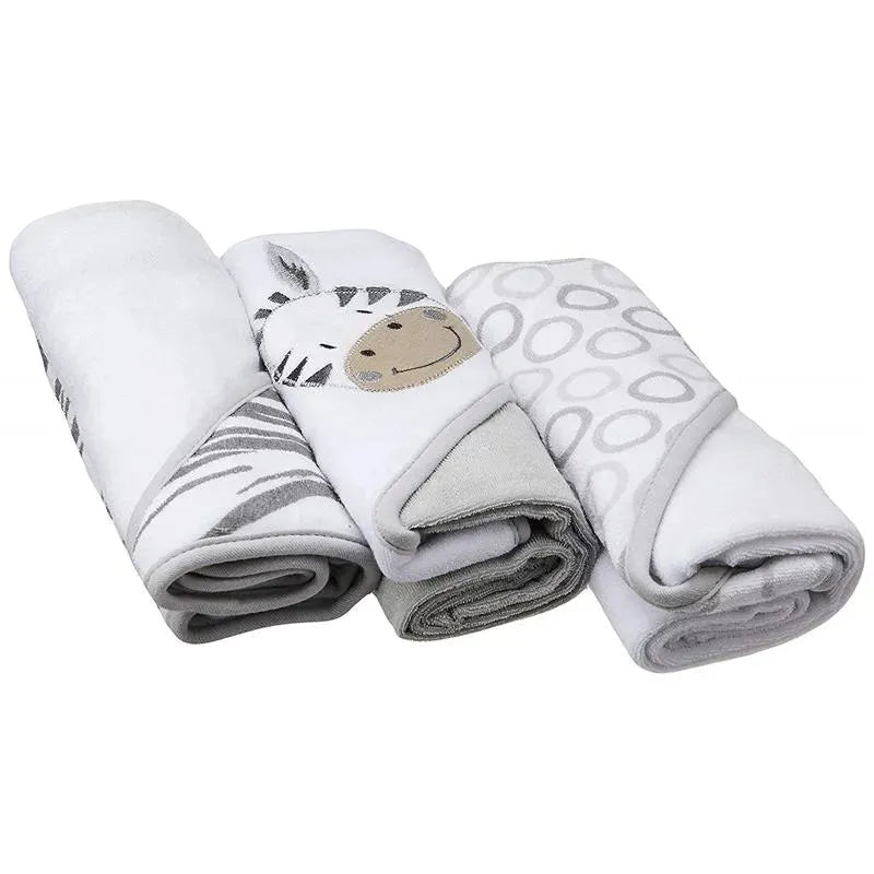 Spasilk - 3 Hooded Towel Set, Grey Zebra Image 2