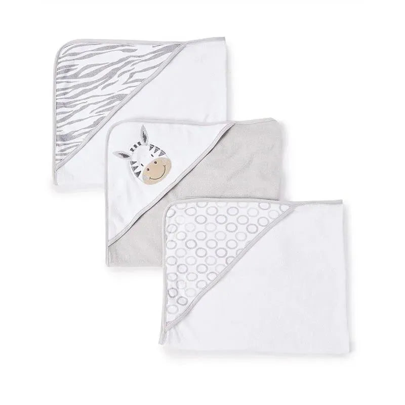 Spasilk - 3 Hooded Towel Set, Grey Zebra Image 3