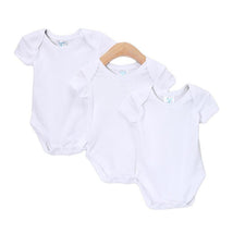 Spasilk Baby Cotton Short Sleeve Lap Shoulder Bodysuit White, 3 pack  Image 1