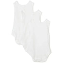 Spasilk 3-Pack Sleeveless Bodysuits, White Image 1