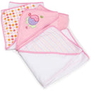 Spasilk - 3Pk Soft Terry Hooded Towel Set, Pink Fish Image 1